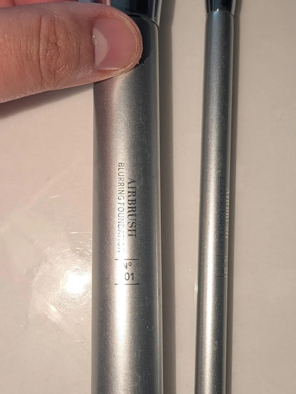 Silver Powder & Blending Makeup Brush Set - Set